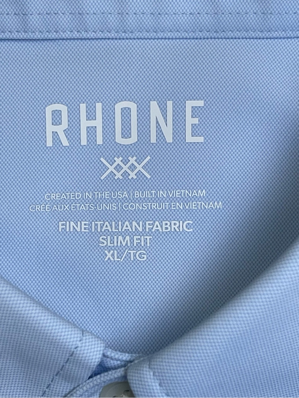 Rhone Commuter Shirt XL Slim Fit Light Blue Fine Italian Fabric Button Up - Picture 4 of 10